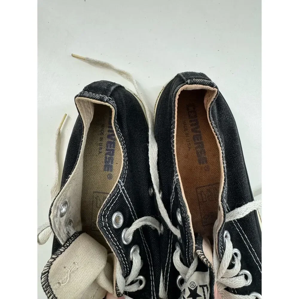Vtg 80s 90s Converse Mens Sz 5.5 Women’s 7.5 Black Low Top All Star USA Sneakers